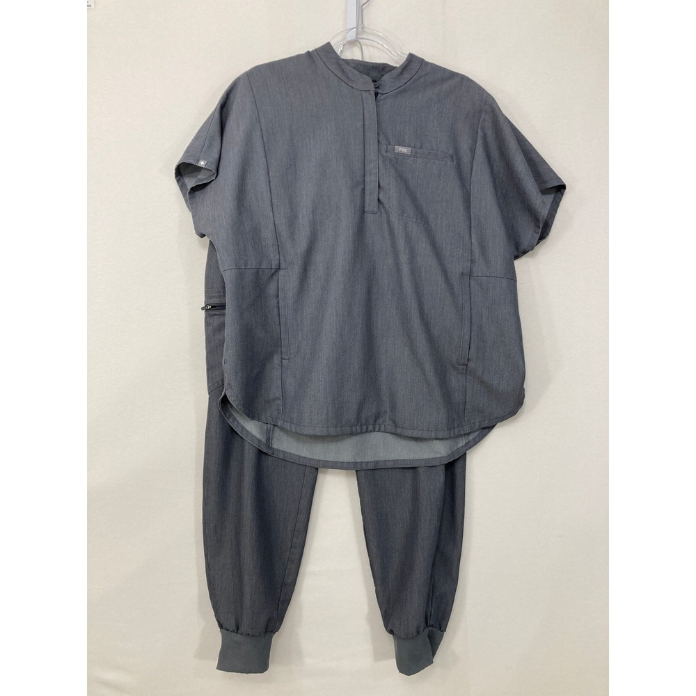 Figs Womens Scrub Set XL Grey Technical Collection Joggers and Quarter Zip Top - Picture 1 of 9